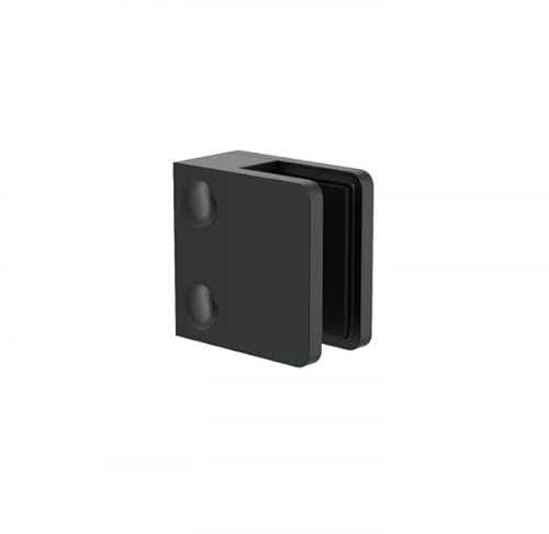 Sellon24® Glashalter Eckig Zamak Glasklemme Zink RAL 9005 Geländer Schwarz 45x45 mm (Schwarz 10,00 mm)