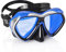 Schnorchel Tauchmaske, Anti-Leck Scuba Dive Schwimmbrille mit Nasenschutz Easybreath gehärtetes Glas Professionelle Schwimmausrüstung zum Schnorcheln Freitauchen (Blaue Linse)