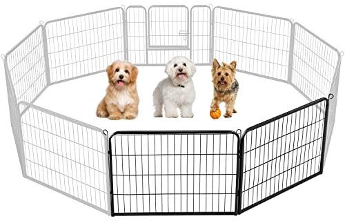Yaheetech Dog Playpen, 2 Panel Puppy Play Pen Heavy Duty Pet Exercise Fence for Garden/Yard 60cm Height