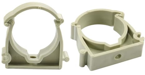 sourcing map 32mm Dia Pipe Clamps Clips, PPR Water Hose Fittings Tube Holder with Lock for Water Supply Gray 8 Pcs