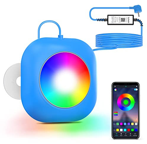 LyLmLe 20W LED Luces para Piscina, 12V Magnéticas Subacuáticas Cambian Color Con Control APP, 800lm, Regulable, Temporizador, IP68 Impermeable Focos Sin Instalación Con 8m Cable