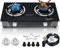 Horynar 2 Burner Propane Gas Stove, Auto Ignition, Portable, 26000 BTU, LPG with CSA Hose, Outdoor Cooking
