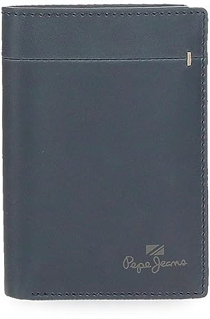 Pepe Jeans Staple Portefeuille Vertical avec Porte-Monnaie Bleu 8,5 x 11,5 x 1 cm Cuir, Bleu, Talla única, Portefeuille Vertical avec Porte-Monnaie