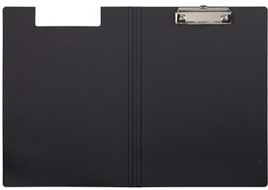 MAUL Klemmbrettmappe A4 MAULbalance | Konferenzmappe aus Karton im stilvollen Look | Moderner Metallklemmer zur Aufbewahrung von Papier | Mappe für Büro, Küche und Werkstatt | Schwarz