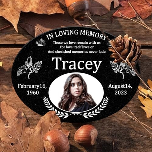 ADFSTONE Marcadores de tumbas Cementerio para Humanos - lápiplanas para tumbas, Placas conmemorde Granito Personalizadas, monumentos de Piedras de Cabeza para Personas, Placas de Memoria