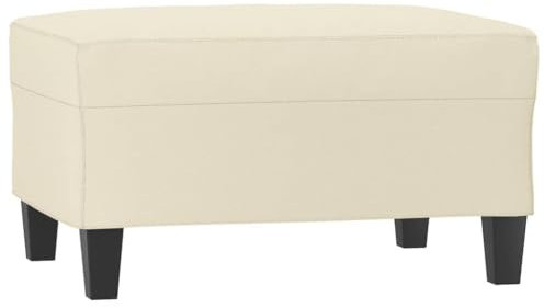 vidaXL Fußhocker Sitzhocker Polsterhocker Fußschemel Schemel Sitzbank Fußbank Hocker Fußstütze Fußablage Wohnzimmer Creme 70x55x41cm Kunstleder