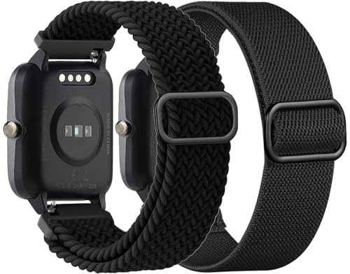 TUCOMO Armband für 19mm Veryfitpro ID205L, Willful ID205L SW021/YAMAY ID205L SW021/LIFEBEE ID205L, Dehnbares Nylon Geflochtenes Loop Elastische Ersatzband für Uwatch3 GT Ufit Herren Damen
