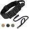 Ledeak Taktisches Hundehalsband, Verstellbares Militär-Hundehalsband mit Kommandogriff, Training Metallschnalle Nylon Verstellbar Hundehalsband für Hunde (L, Hundehalsband + Hundeleine Schwarz)