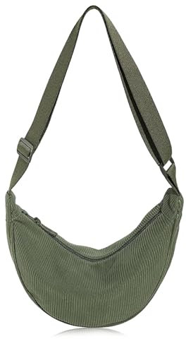 IJHYGD Bauchtasche Cord,Bauchtasche Damen Cord,Half Moon Crossbody Tasche für Frauen mit Verstellbarem Schultergurt, Geeignet Zum Einkaufen, Dating, Reisen und Arbeiten