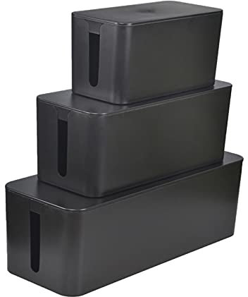 Guoyoocc Kabelbox Groß Und Klein Im,Kabelmanagement-Box Zum Kabel Verstecken Bei Kabelsalat,Aufbewahrungsboxen In Weiß FüR Kabel,Adapter Und Steckerleisten,Kabelmanagement