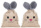 2 Stück Ostern Sackleinen Tasche, 26x20cm Tasche mit Hasenohren,Ostertüte zum Befüllen mit Kordelzug Tasche für Ostergeschenke Für Ostereier, Süßigkeiten, Geschenkverpackungen
