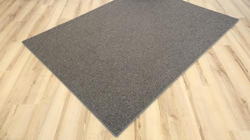 Schurwolle Teppich grau Schlinge Wolle umkettelt - Verschiedene Größen (200 x 400 cm)