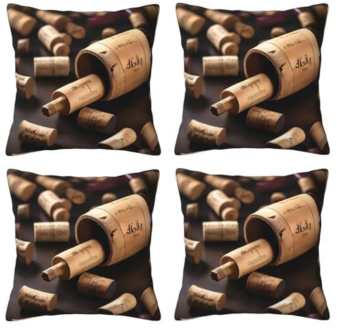 DRTGEDS Dekorativer quadratischer Kissenbezug aus Kork, für Sofa, Couch, Bett und Auto, 45,7 x 45,7 cm