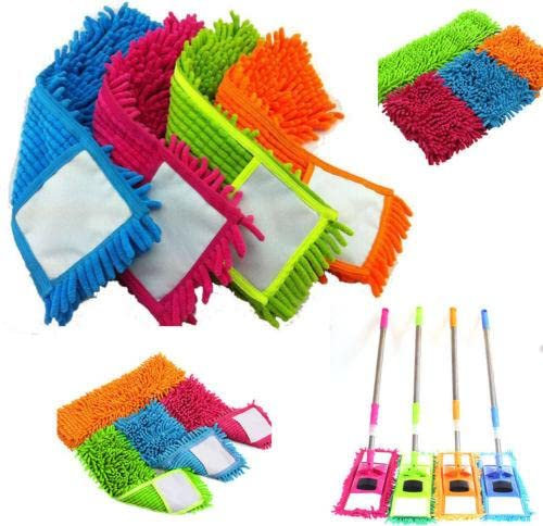Mop Refill Microfibre Chenille Noodle Mop Head Cover Replacement Heads Super Absorbent Washable For Wet And Dry Floor Cleaning Dust Cleaner Wash Pad For Hallway Home Assorted Colours 41 X 10cm (1 Pc)