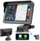 Portable Wireless Apple CarPlay and Android Auto Car Stereo with Voice Control,7 Touch Screen Double Din Stereo with Bluetooth, Multimedia Player, Car Audio with Backup Camera Car Play for All Cars