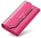 PORRASSO Portefeuille Femme Cuir Porte-Monnaie avec Blocage Anti RFID Grande Porte Monnaie Mode Portefeuille Longue Wallet Rose Rouge