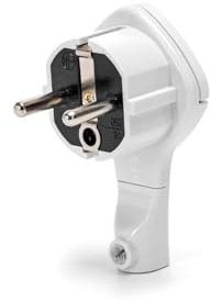 Enchufe macho para cableado, 16 A, color blanco; ideal para conexiones eléctricas seguras y duraderas.