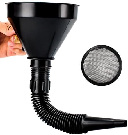 13 cm Larga Bocca Imbuto,Beccuccio Staccabile e Imbuti a Bocca Lunga Universale Automotive Veicolo Imbuto Lungo Beccuccio Flessibile Estensione Auto Imbuto per Acqua Benzina,C'è un filtro all'interno