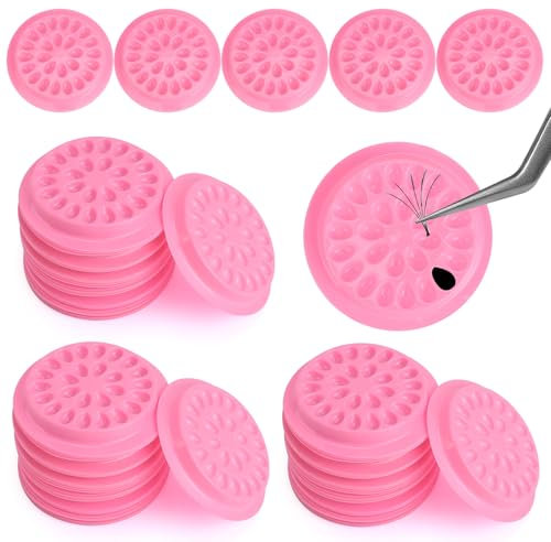 100 soportes de pegamento para pestañas postizas, bandejas de pestañas, almohadillas desechables para extensiones de pestañas