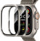 Amizee 2 Piezas Protector de Pantalla para Apple Watch Ultra/Ultra 2 49mm, Anti-Rasguños Protector de Pantalla de Vidrio Templado de Metal para iWatch Ultra 49mm - (C-Titanio)