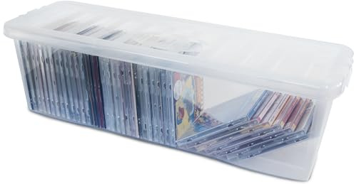AUFBEWAHRUNGSBOX 18CM 52 Musik CDs 1 60x20x18cm transparent klar Kunststoff