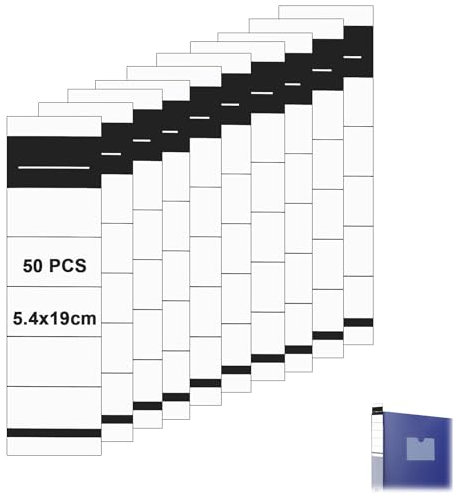 50 Stück Ordnerrücken Selbstklebend 5.4x 19CM Ordner Etiketten Selbstklebend Ordnerrückenschild Rückenschilder Ordner Aufkleber für Standardordner