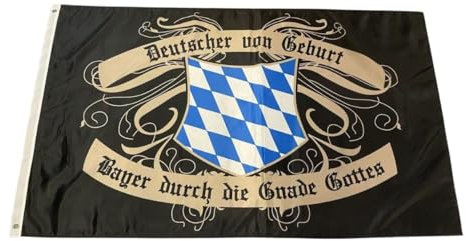 Fahne Bayern - Bayer durch die Gnade Gottes, 90x150 cm, Flagge, Banner, Freistaat Bayern