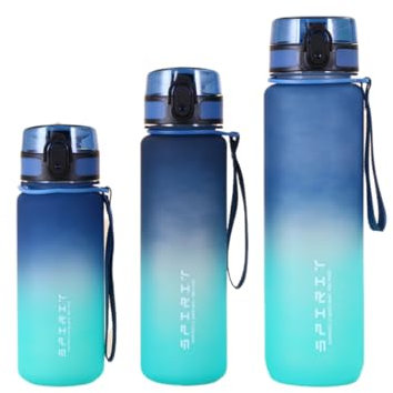 Xingdianfu Sport Wasserflasche 500ml, 650ml, 1000ml Großem Trinkflasche Auslaufsicher, Fitness-wasserbecher Outdoor-wasserflasche Schnabeltasse Becher Wassergläser (Blau - Grün, 500ML)