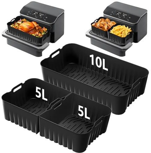 3 stampi in silicone per friggitrice ad aria calda COSORI 8 in 1 Dual Blaze TwinFry XXL 10 l, inserto in silicone per friggitrice ad aria calda Cosori 10 l, Ninja AF500EU Air Fryer Accessories