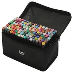 LOS SELECT... Dual Tip Twin Both Side Marker Pens Set (Black, 60, count)