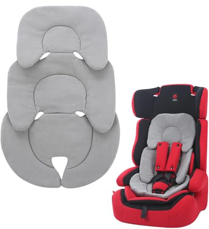 KBIBCK Réducteur de siège, coussin de siège auto, appuie-tête pour siège auto nouveau-né, housse souple pour siège auto, poussette, chaise haute (gris)