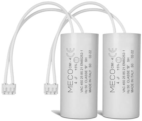 Lot 2 Condensateurs 3,5 uF Moteur Volet Roulant BUBENDORFF - Condensateur avec Connecteur JST pour Réparation Pro de Volet Roulant - Haute Qualité & Longue Durée de Vie - Fond Plat 450V - MECO