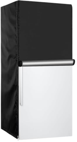 Cubierta para frigorífico exterior - 210D resistente 100% impermeable, cubierta para congelador vertical, cubierta para frigorífico vertical exterior, frontal con cremallera para enrollar