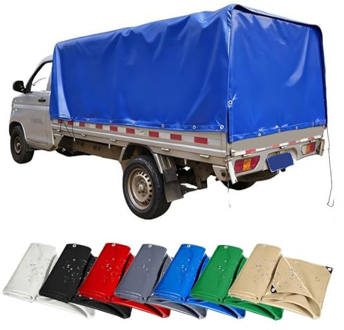 Bâche de Protection 5 x 8 m Imperméable et Indéchirable avec Œillets Bâche de Chantier pour Jardin, Tonnelle, Camping, Bleu