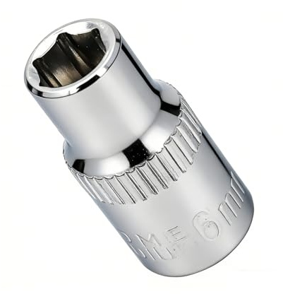 Youzzei 6mm 1/4 Inch Square Drive Socket, 6 Point 6mm Metric Socket CR-V | Chrome Vanadium Steel 6mm Socket, 6-Point Design, 1/4 Square Drive, For Auto Repair, Mechanical Maintenance DIY, Durable