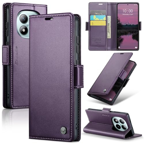 Rerzoiro Handyhülle für Xiaomi Redmi Note 15 Pro Plus 5G/Redmi Note 15 Pro+ 5G Hülle, Premium PU Lederhülle Klappbar Flip Case [RFID Blocker] Tasche Magnet Kartenfach Klapphülle Schutzhülle, Lila