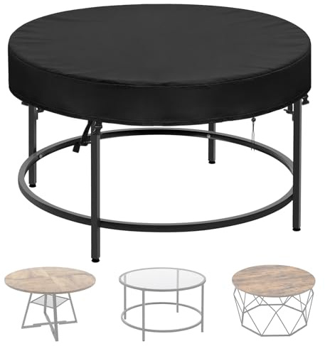 Hohong Tischabdeckung, wasserdicht, 200 x 15 cm, 420D runde Tischdecke für | Runde Terrassen-Tischabdeckung, strapazierfähig, winddicht, Gartenmöbelabdeckungen, Gartentischabdeckungen mit Kordelzug und