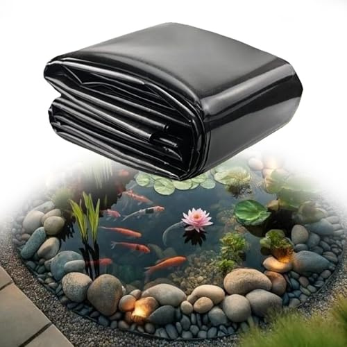 GOUZOO Pond Liner Lámina 550 x 1000 cm UV Estable Lámina Flexible para Estanques Seguro para Estanques de Peces Fuentes de Corrientes y Jardines Acuáticos, Negro
