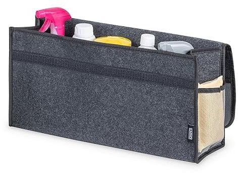 LIVIVO Car Boot Organiser Bag with Flip Cover – Foldable Storage Box with Secure Fastening and Side Pockets – Large Capacity for Tools, Essentials, and Travel Accessories