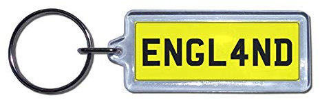 ENGLAND - UK Clear Plastic Number Plate Key Ring