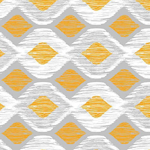 Gedruckt Canvas Dekostoff - 280 cm breite - Meterware ab 0,5 m - Preis gilt für 0,5 m | Geometrische Rhomben, orange gelb