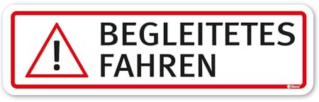 Fahrzeug-Aufkleber Begleitetes Fahren I 20 x 5,5 cm I Achtung Vorsicht Fahr-Anfänger I für Kfz Auto I wetterfest, selbstklebend I kfz346