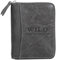 Herren Hochformat Geldbörse von Wild Things Only !!! Herrengeldbörse Geldbeutel Portemonnaie, umlaufender Reißverschluss, Rindleder (Grau) - präsentiert von ZMOKA®