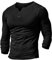 Mens Long Sleeve Henleys T-Shirts Buttons Placket Plain v Neck Cotton Shirts Cotton Style B Black XXL