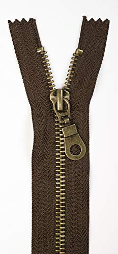 Jajasio 3 Stk. Reißverschluss Metall Messing nicht teilbar in 13 Farben braun 18cm Metallreißverschluss für Jacken Taschen Hose Geldböre Jeans