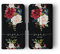 Tirita Personalised Initials Custom Wallet Leather Flip Phone Case Compatible with iPhone 11 Pro PRINTED GLITTER, NOT REAL GLITTER Watercolour Floral Spring Summer Flowers Peony Roses