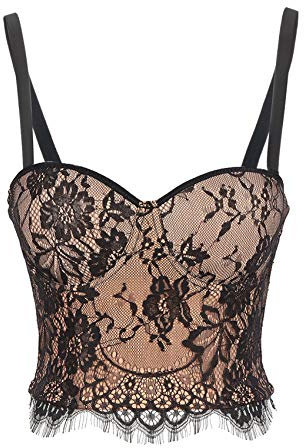 Woboren Donne con Reggiseno Corsetto Shapewear Top Ricamato Tracolla Regolabile corset bustier bra