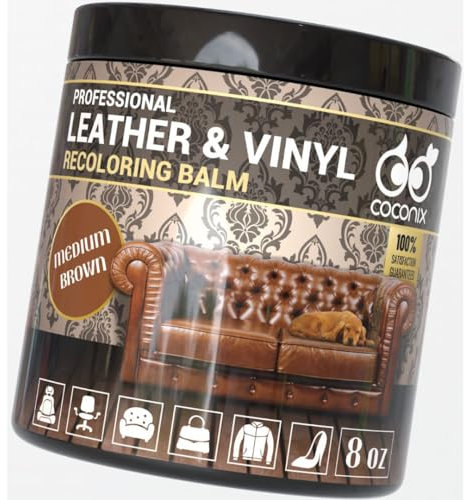 Coconix Bálsamo para Colorear de Piel marrón Oscuro – Recolor, Renovación, Reparación y Restauración Envejecido, Descolorido, Agrietado, Asientos de Barco o Coche, Muebles