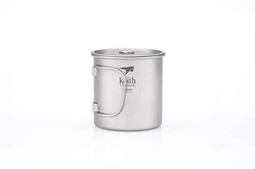 Keith Ti3205 Einwandige Titan-Tasse mit Klappgriff und Deckel