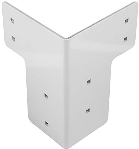VEVOR Workbench Corner Brackets 8 PCs Shop Table Bracket Kit 48 LBS Shop Table Corner Brackets 4 mm Right Angle White Color Galvanized Steel Elevated Platform Brackets for Deck Edge and Work Bench